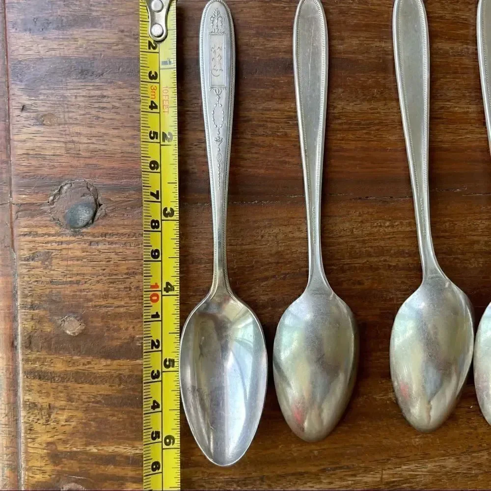 Antique 1921 Oneida Community Plate Grosvenor Teaspoons Set of 6 With Monogram